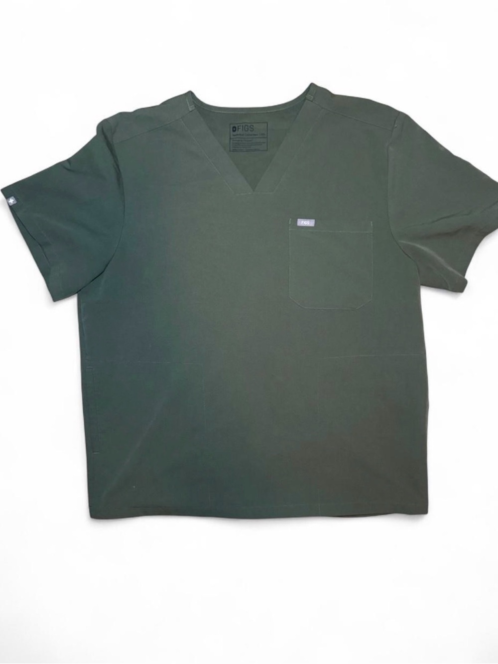 FIGS Men's Technical Collection Forest Green V-Neck Scrub Shirt Size XXL